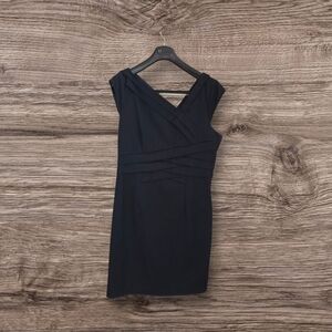 RW&CO. Dark Navy Asymmetrical Midi Dress Size 12